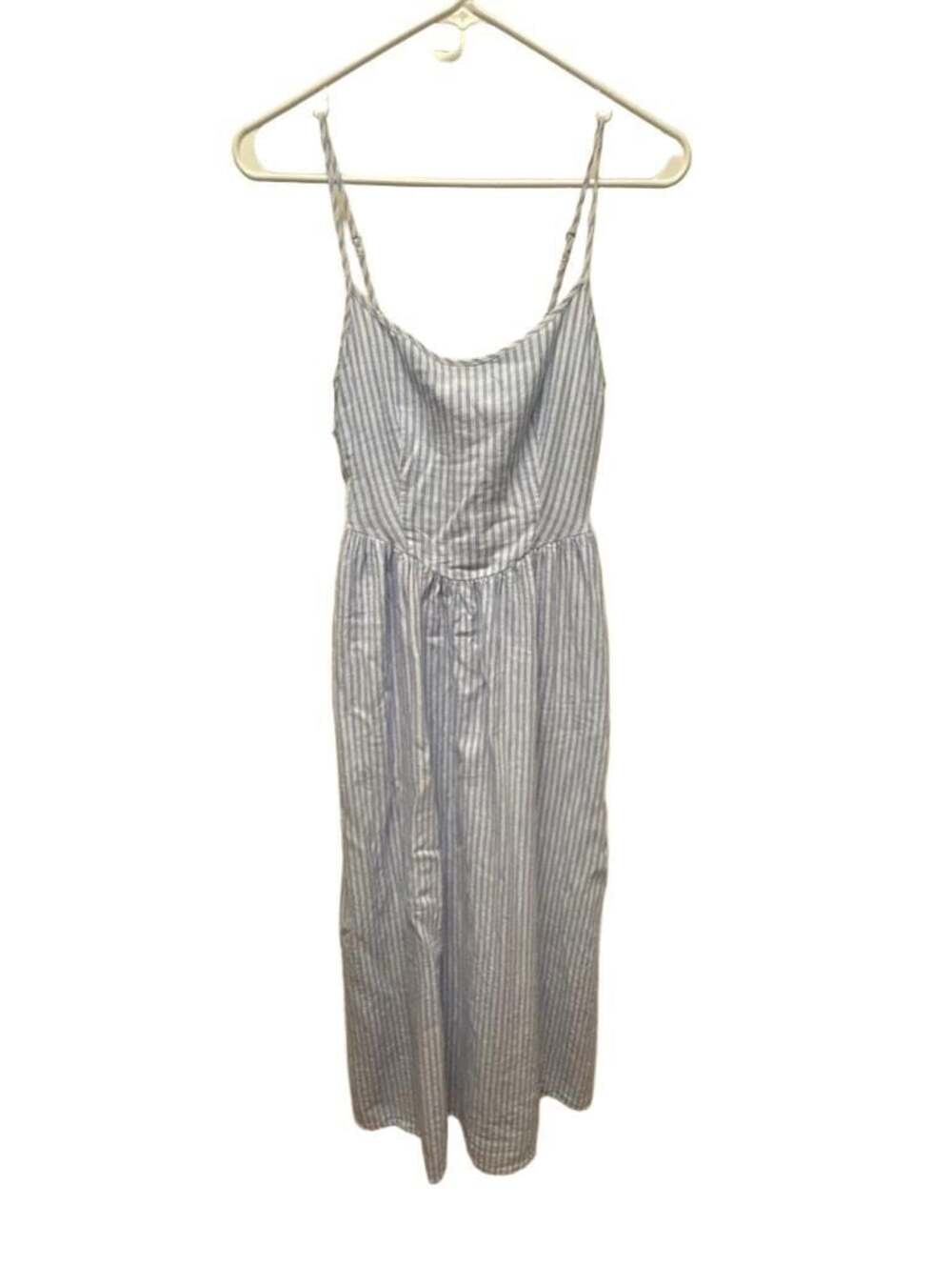 Gap Blue and White Striped Smocked Maxi Dress XXS